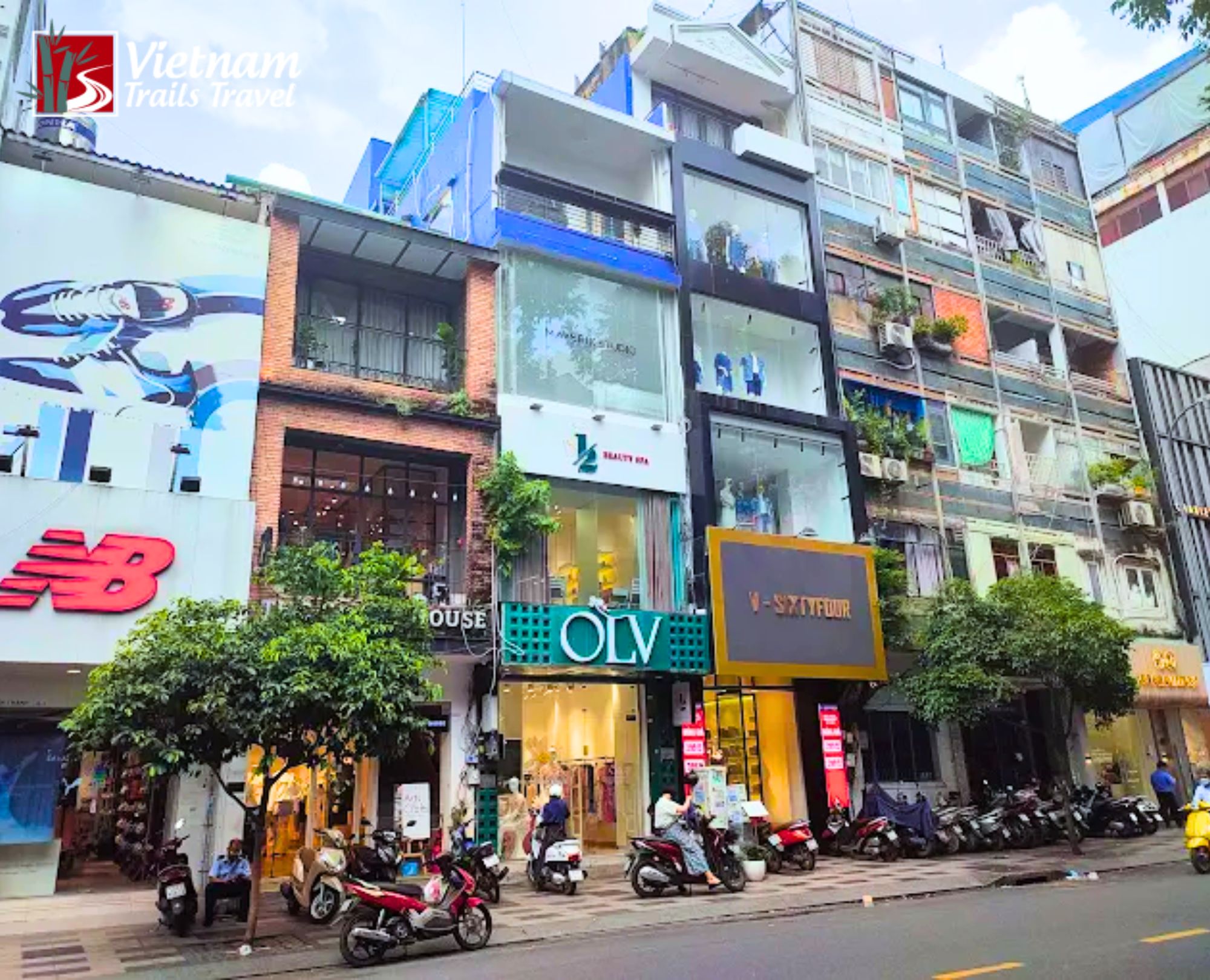 Fashionable boutiques and street food vendors on Nguyen Trai Shopping Street