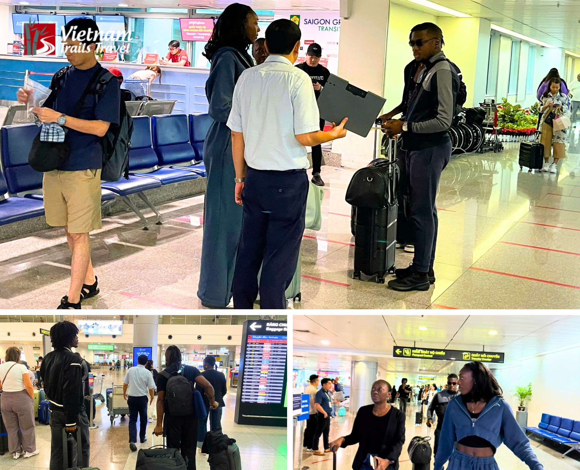 Fast Track service helping travelers navigate through crowded airport corridors and check in areas at Tan Son Nhat