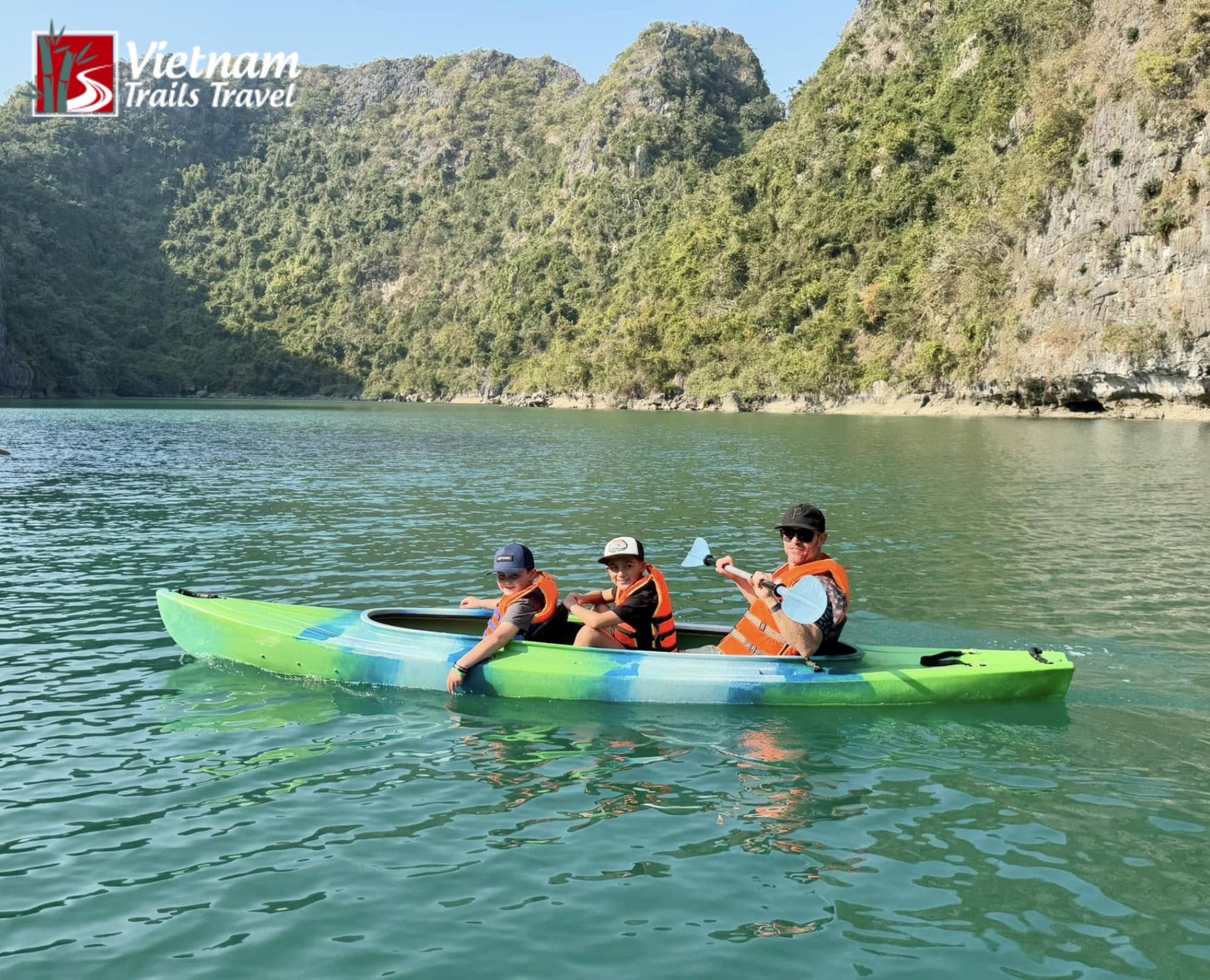 Family kayak adventure on Ha Long Bay