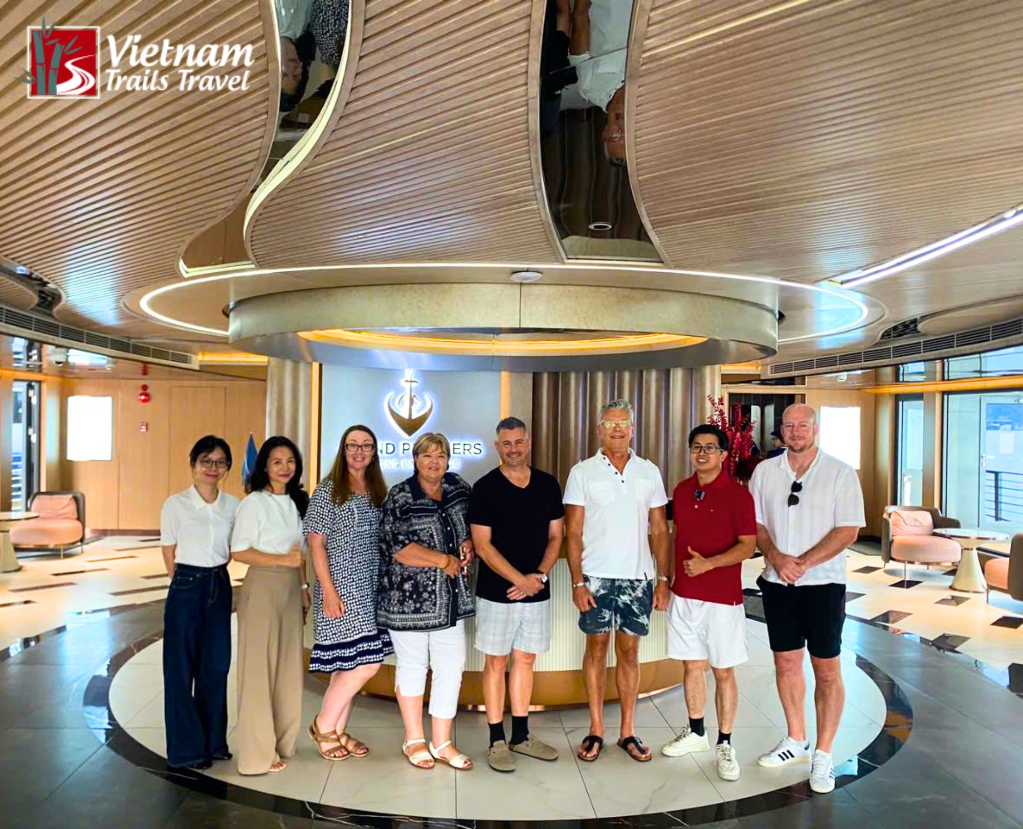 International tourists welcomed aboard a luxury Ha Long Bay cruise