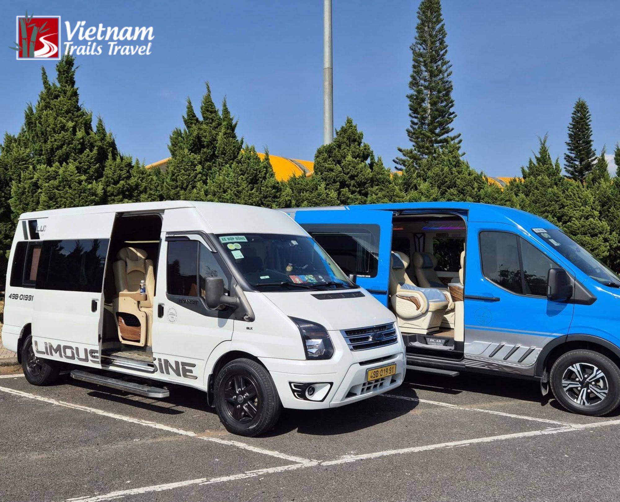 Premium Limousine van transport service for airport transfers and sightseeing trips in Da Lat