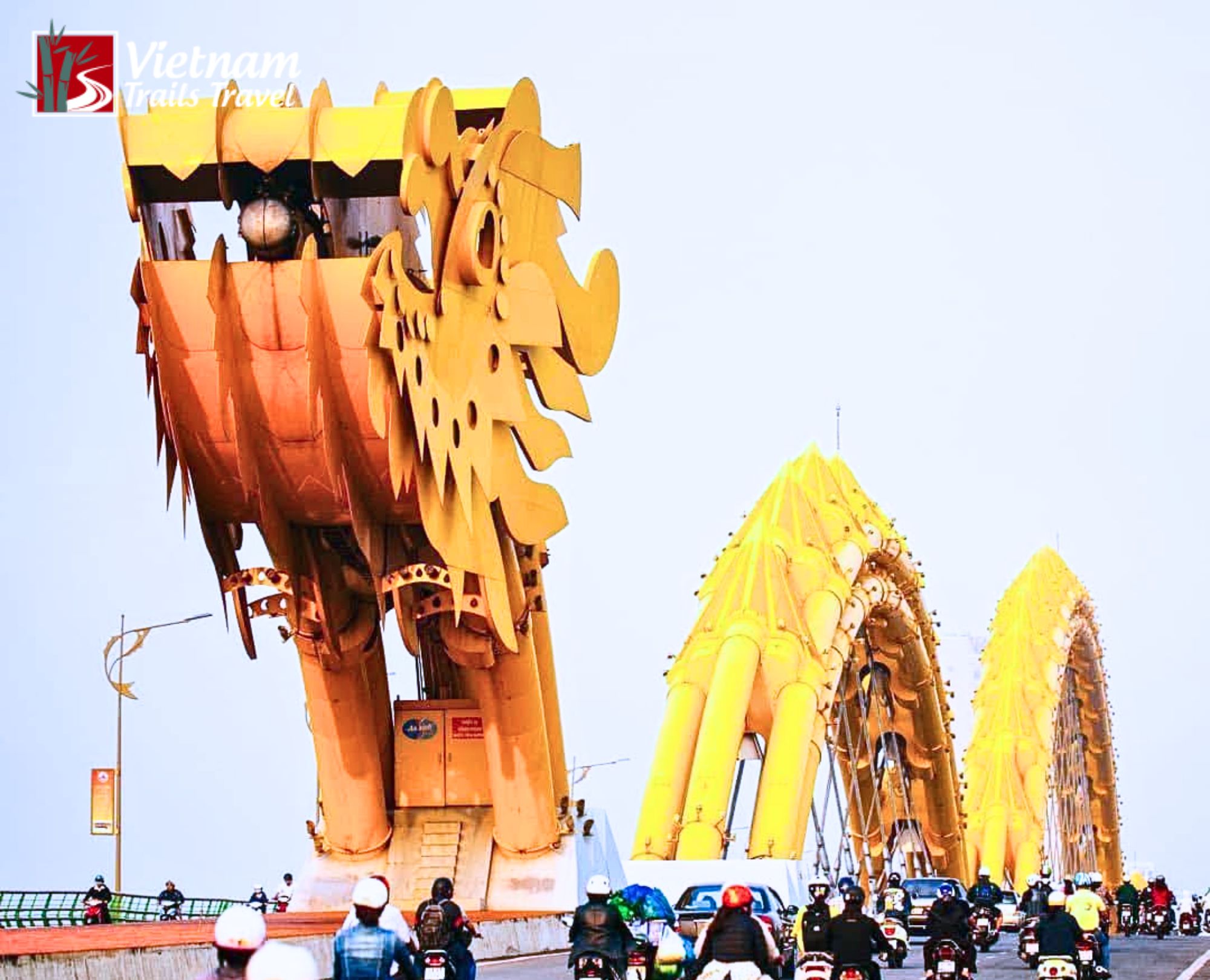 The unique dragon head structure on the Dragon Bridge