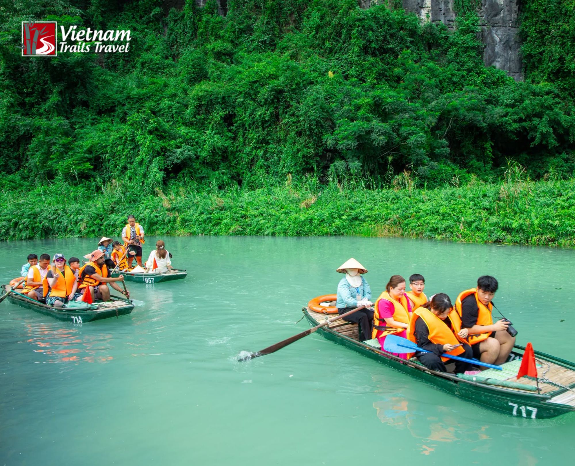 Trang An landscape limestone karsts and green river