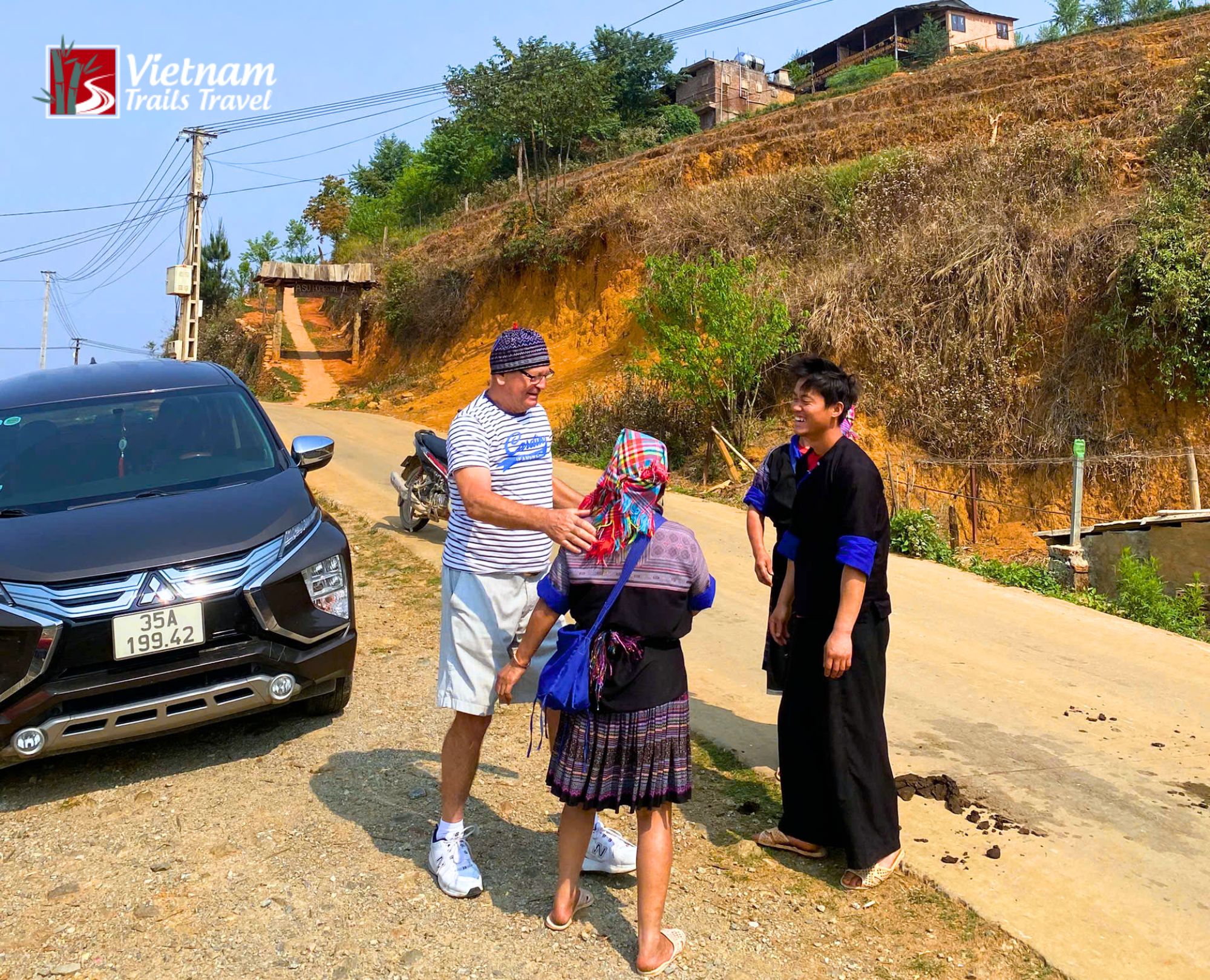 Driver takes tourists to an ethnic minority village in Hà Giang