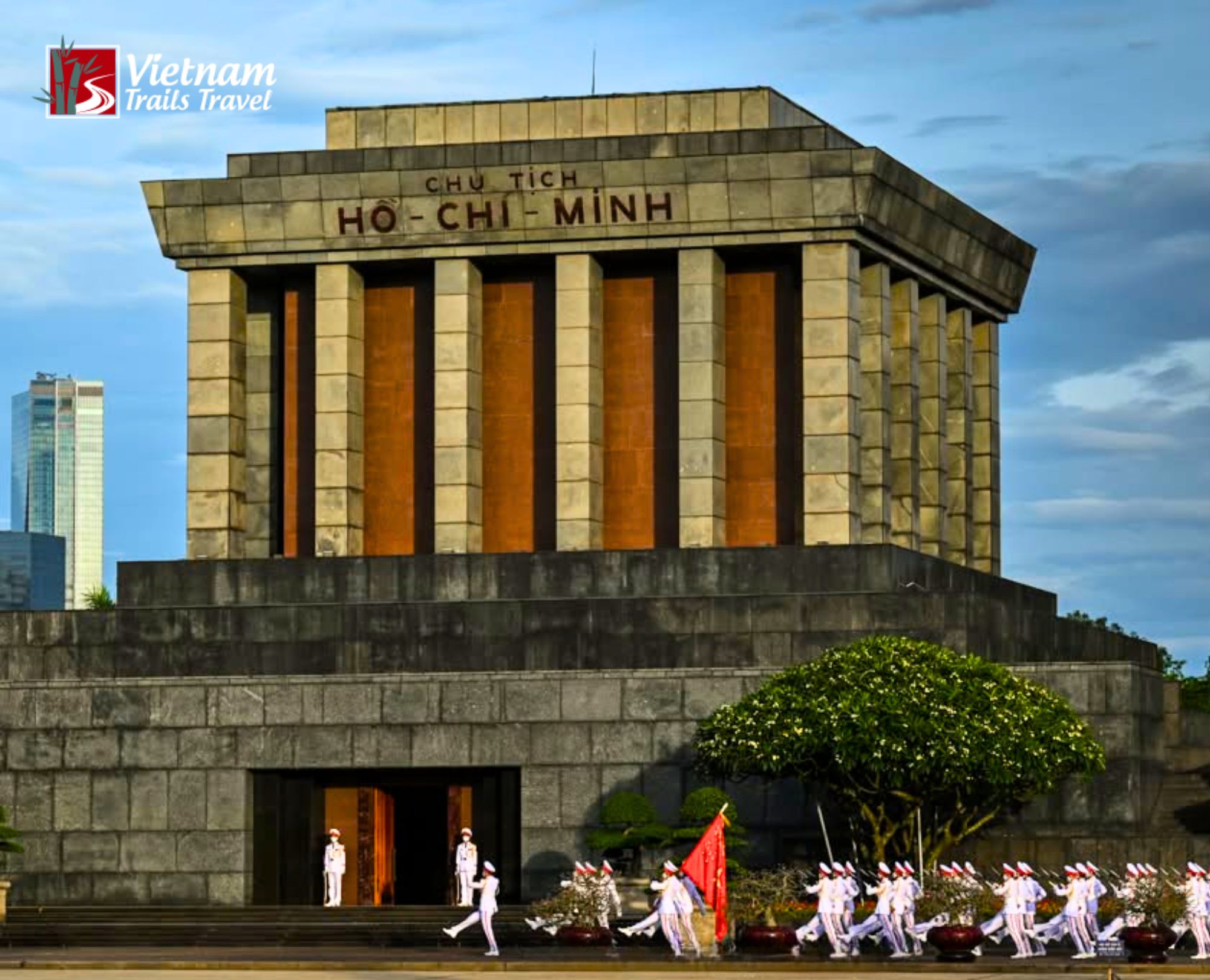 Architecture of Ho Chi Minh Mausoleum showcasing the monumental stone design and imposing structure