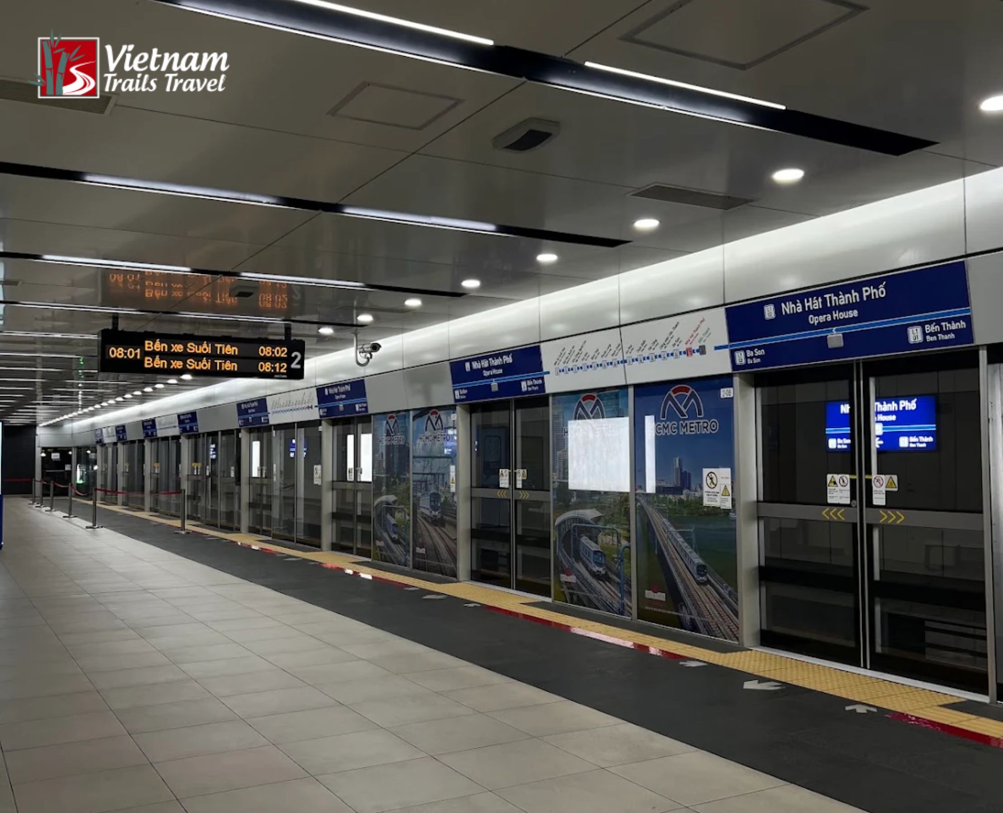 Taking the metro train to reach Ben Thanh Market via Line 1