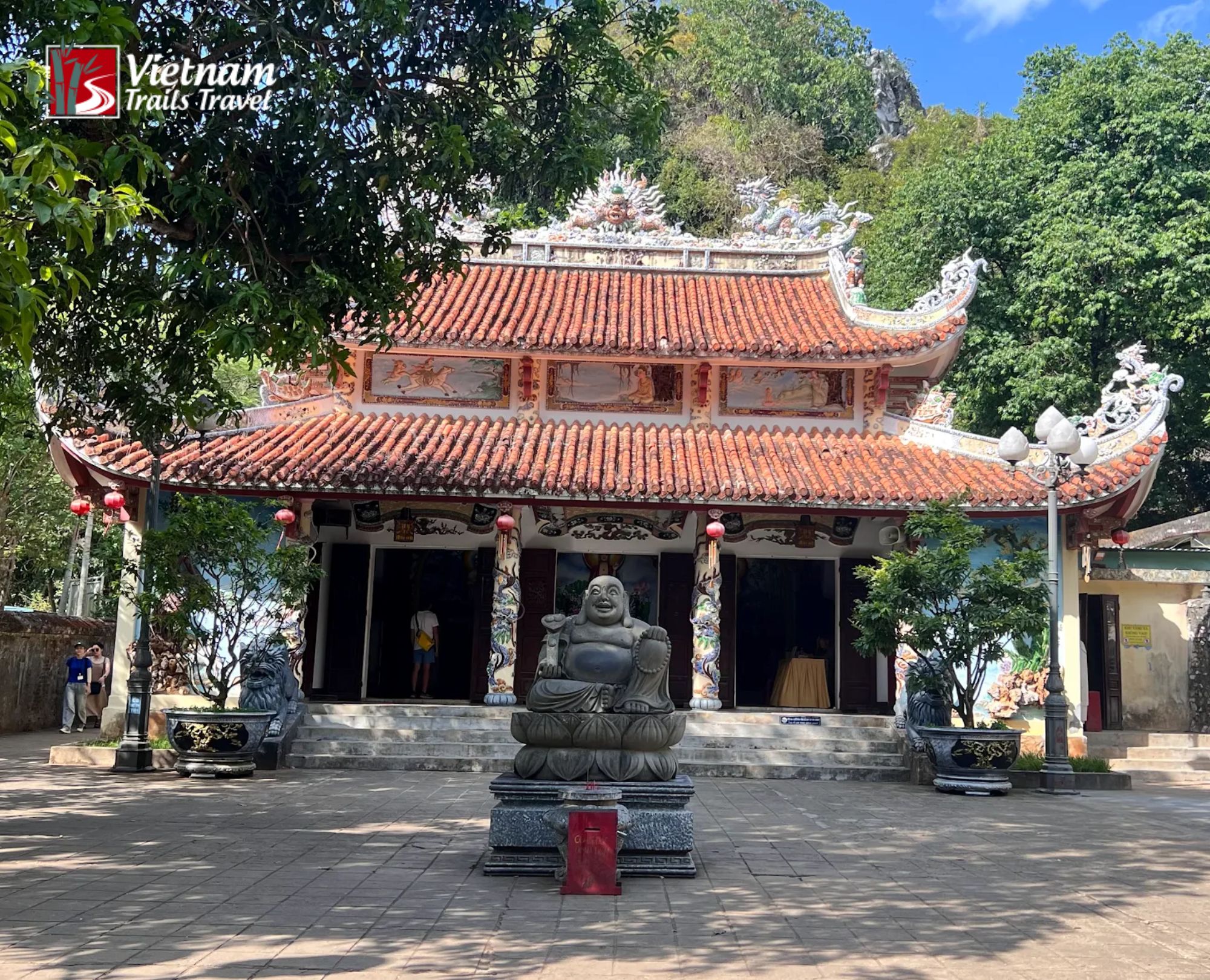 Tam Thai Pagoda at the Marble Mountains, featuring traditional architecture and structures built during the Nguyen dynasty