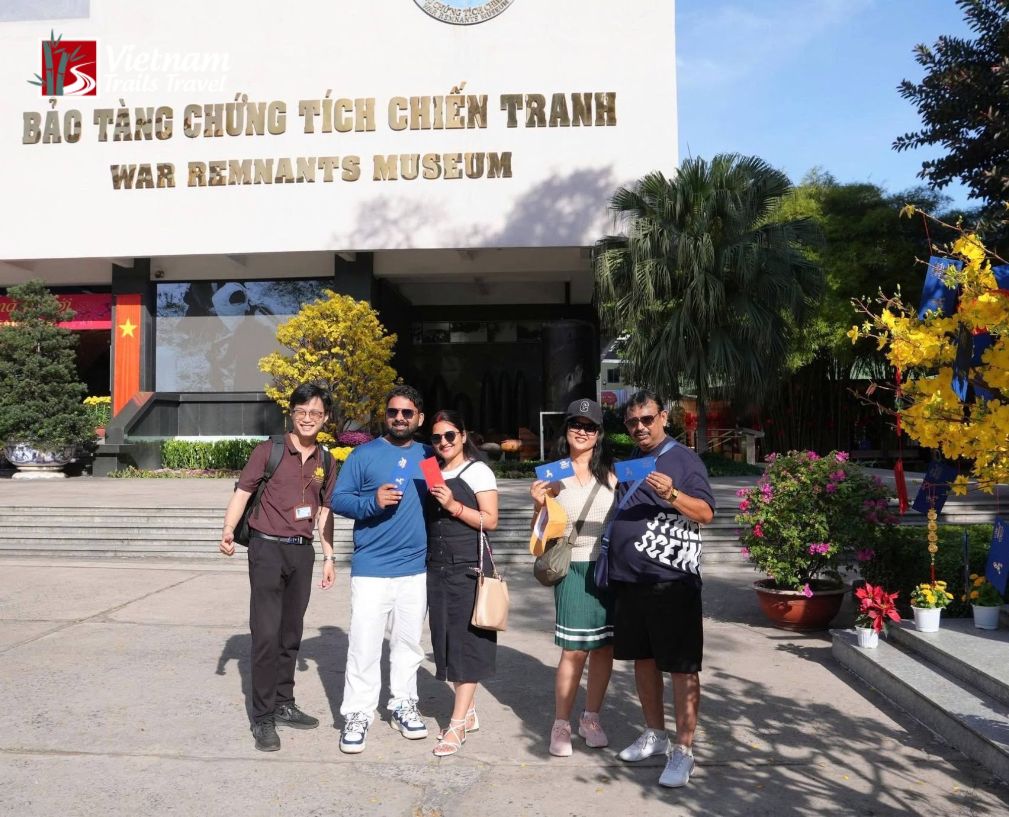 Tourists visiting the War Remnants Museum, a historical site showcasing Vietnam War history