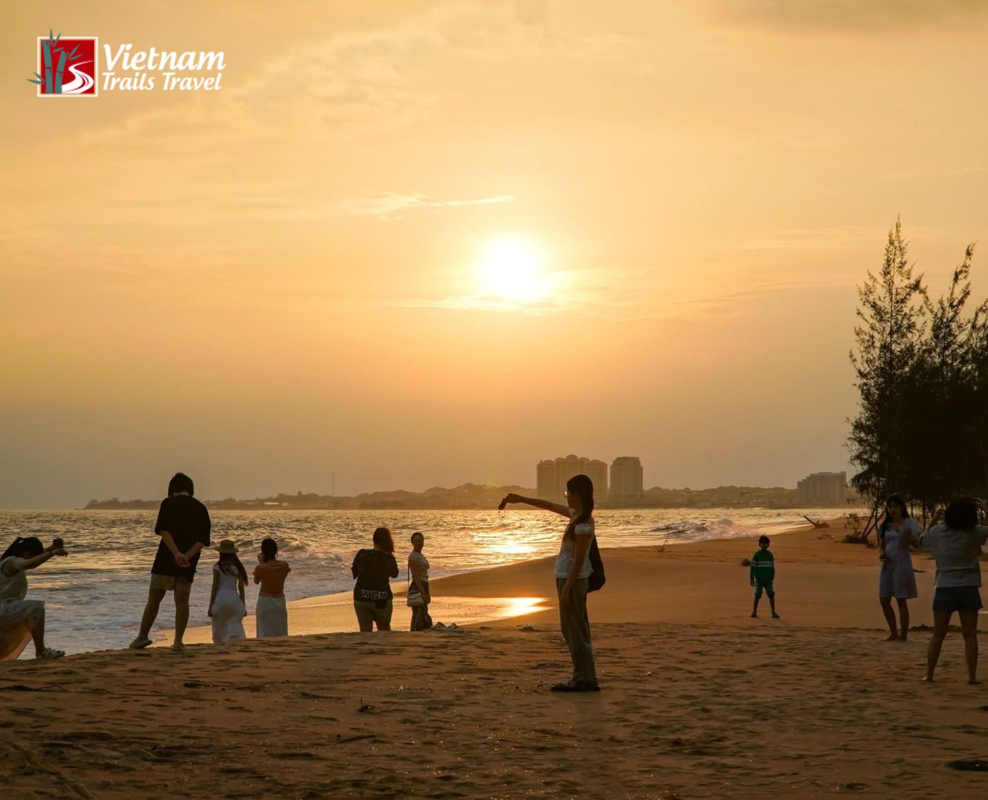 Magical sunset moments illuminating the expansive coastline and peaceful seaside